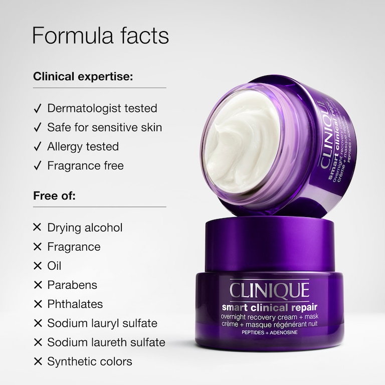 Clinique Smart Clinical Repair™ Overnight Recovery Cream + ansiktsmaske