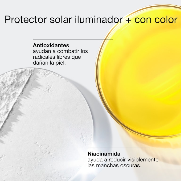 UV Solutions Luminosidad + Protector solar con color FPS 50
