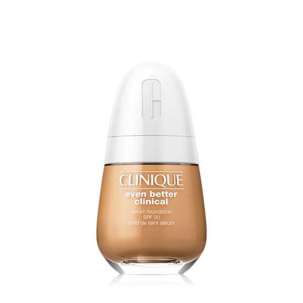 Even Better Clinical™ Serum Foundation SPF 20, Fondul de ten cu acoperire completă 24 de ore perfecționează instantaneu cu un finisaj mat, plus îmbunătățește vizibil pielea cu tehnologia cu 3 seruri.