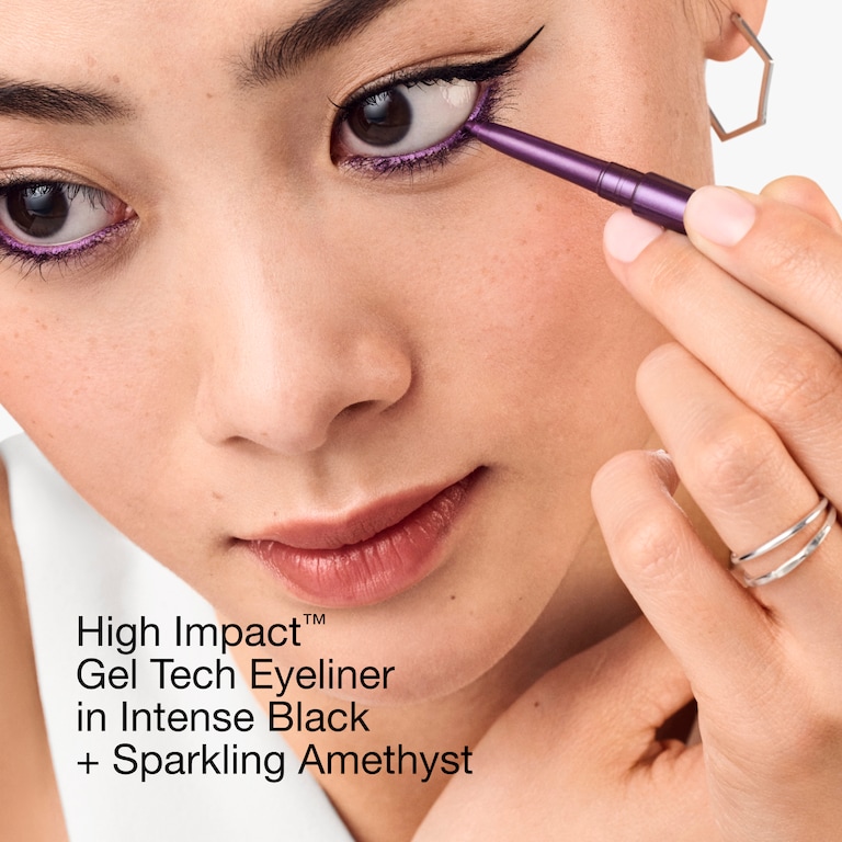 High Impact&trade; Gel Tech Eyeliner, Sparkling Amethyst, 0.35g, Model, Light Skin Tone