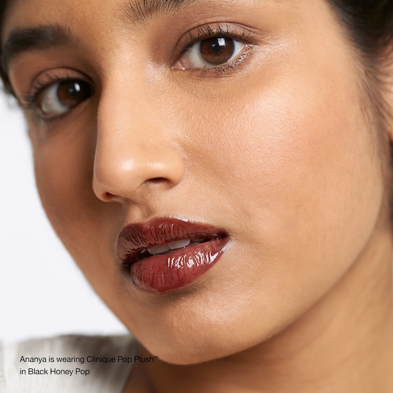 Clinique Pop Plush™ Creamy Lip Gloss, 3.4 ml, Black Honey Pop, Model, medium