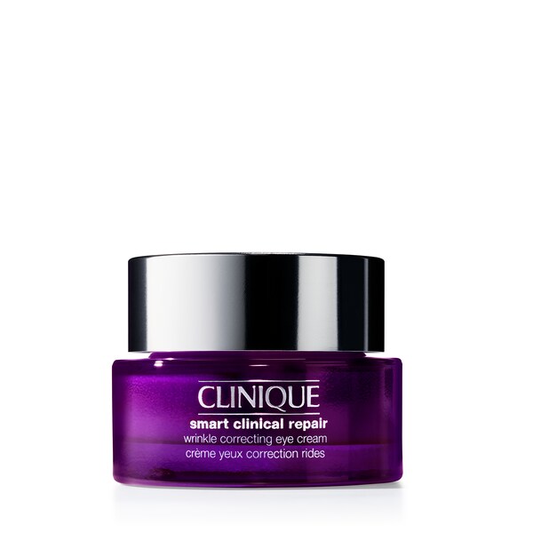 Clinique Smart Clinical Repair™ Crema de Contorno de Ojos de Corrección Antiarrugas, Ayuda a reforzar la estructura de soporte de la dermis para una piel más tersa y joven.