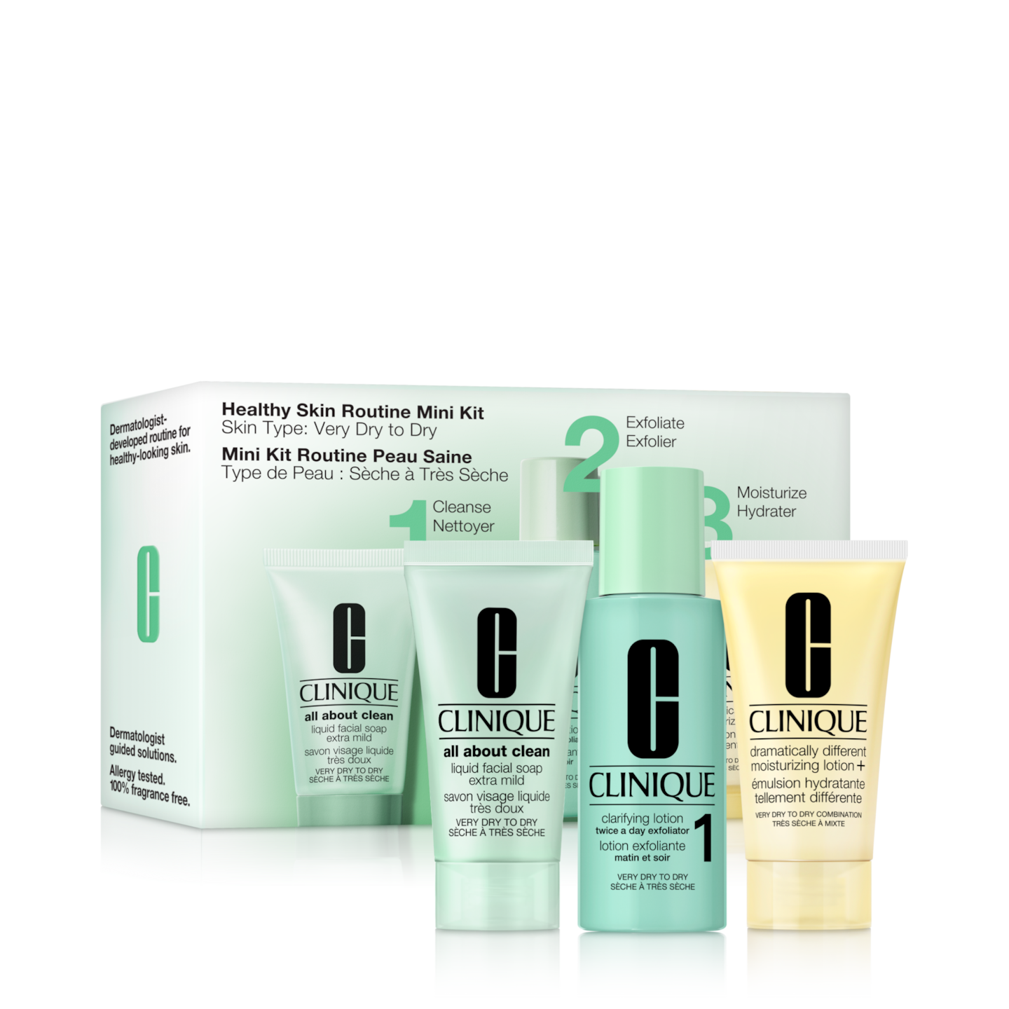 Cl Routine Routine peau saine : mini coffret de trois étapes pour les peaux très ...