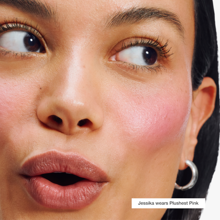 Chubby Stick™ Moisturizing Lip Color Balm, 3.0 g, Plushest Pink, Model, medium