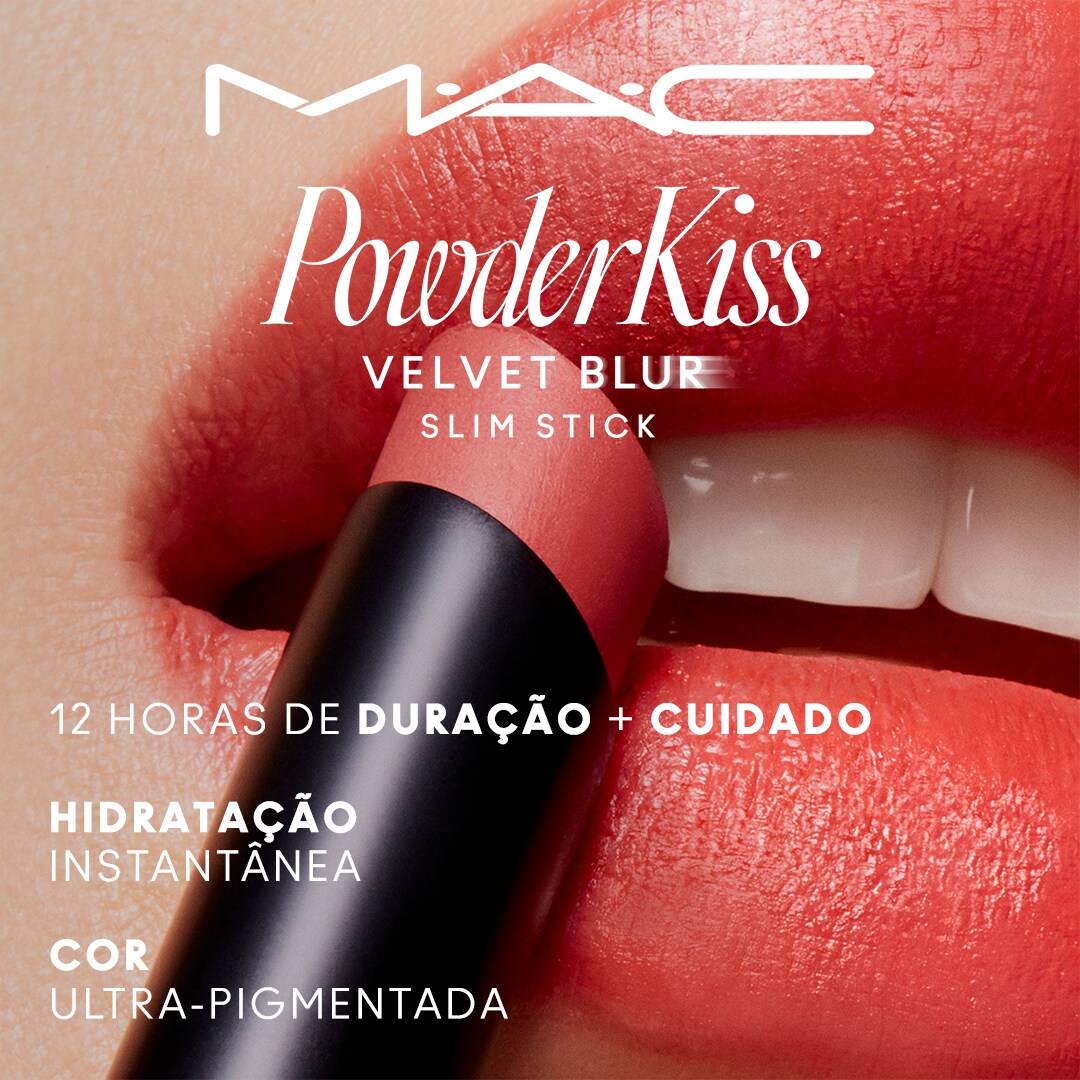 Batom Matte Hidratante Powder Kiss Velvet Blur Slim Stick, Ruby New, 2g