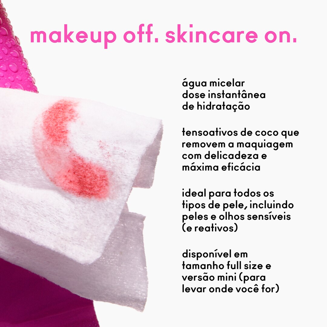 Lenço Demaquilante de Água Micelar Get Unready, 30 unidades