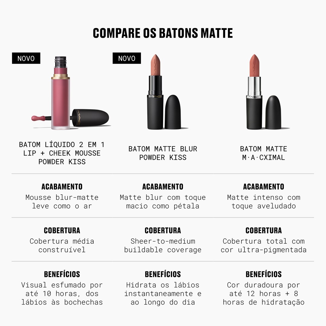 Batom Líquido 2 em 1 Lip + Cheek Mousse Powder Kiss, More The Mehr-ier, 5ml