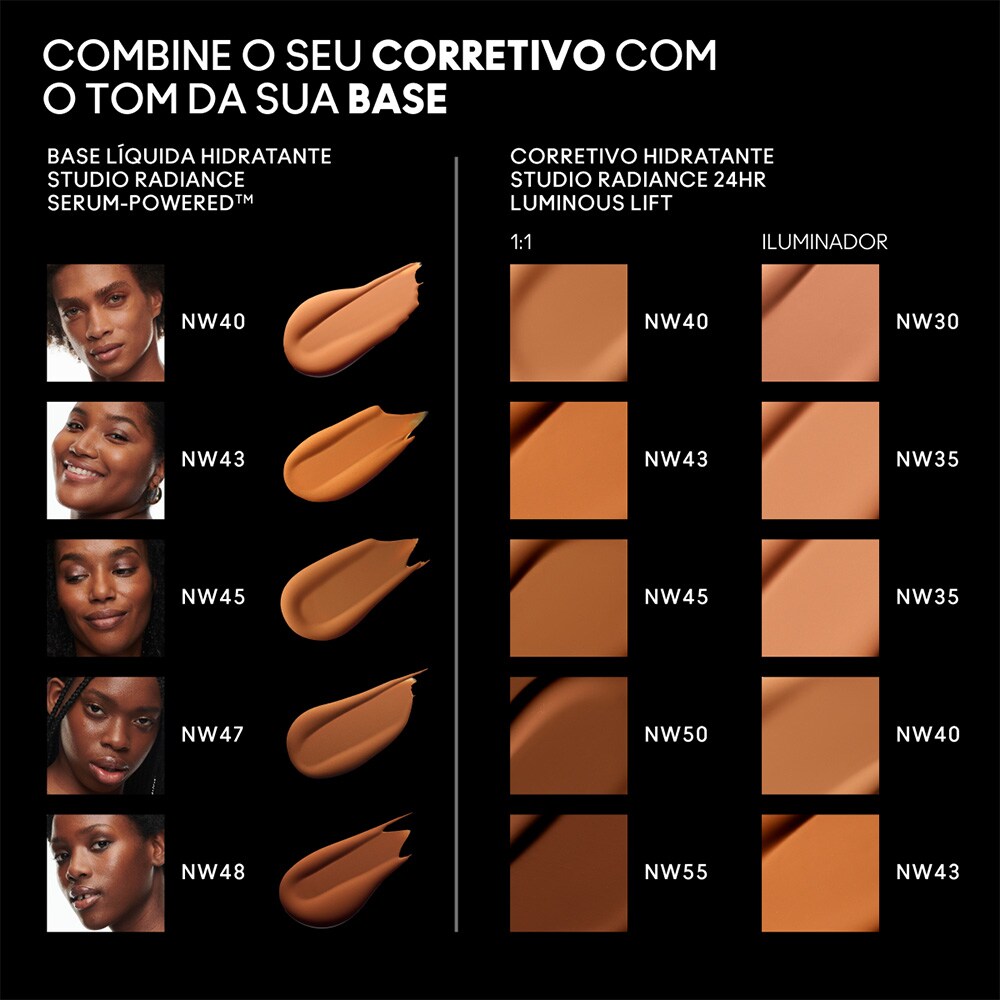 Corretivo Hidratante Studio Radiance 24hrs Luminous Lift, NW43, 11ml