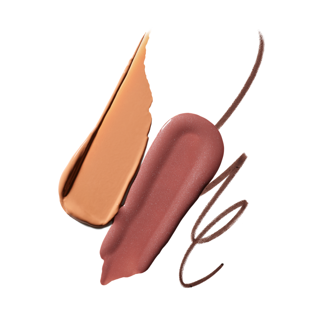 Blossom Shift Lip Trio 새로운 컬러와 베스트셀러 누드 쉐이드로 구성된 맥시멀 실키 매트 립스틱, 립 펜슬, 립글라스를 특별한 혜택으로 만나볼 수 있는 한정판 립 콤보., 베이지 블로썸