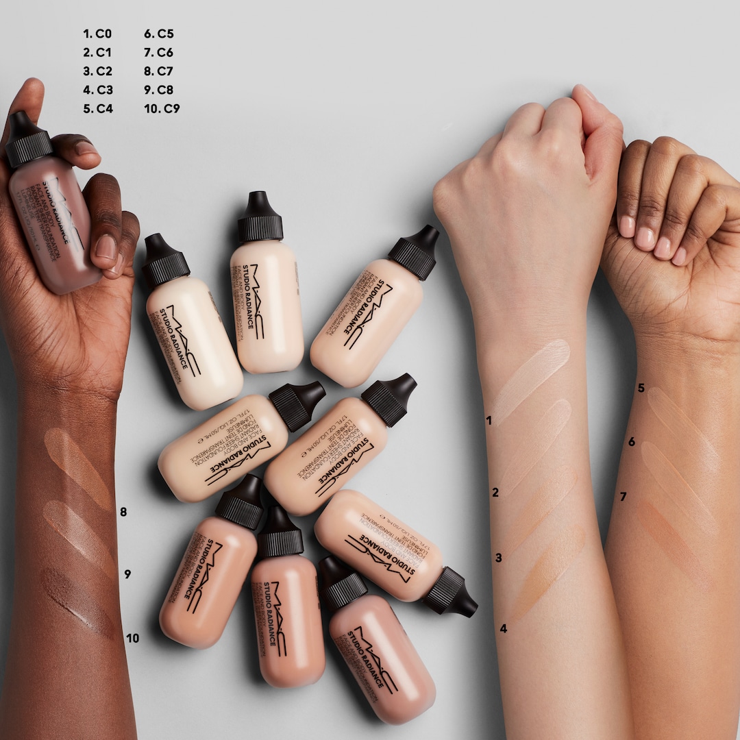 Base de maquillaje a prueba de agua Studio Radiance Face and Body Radiant Sheer Foundation, C1
