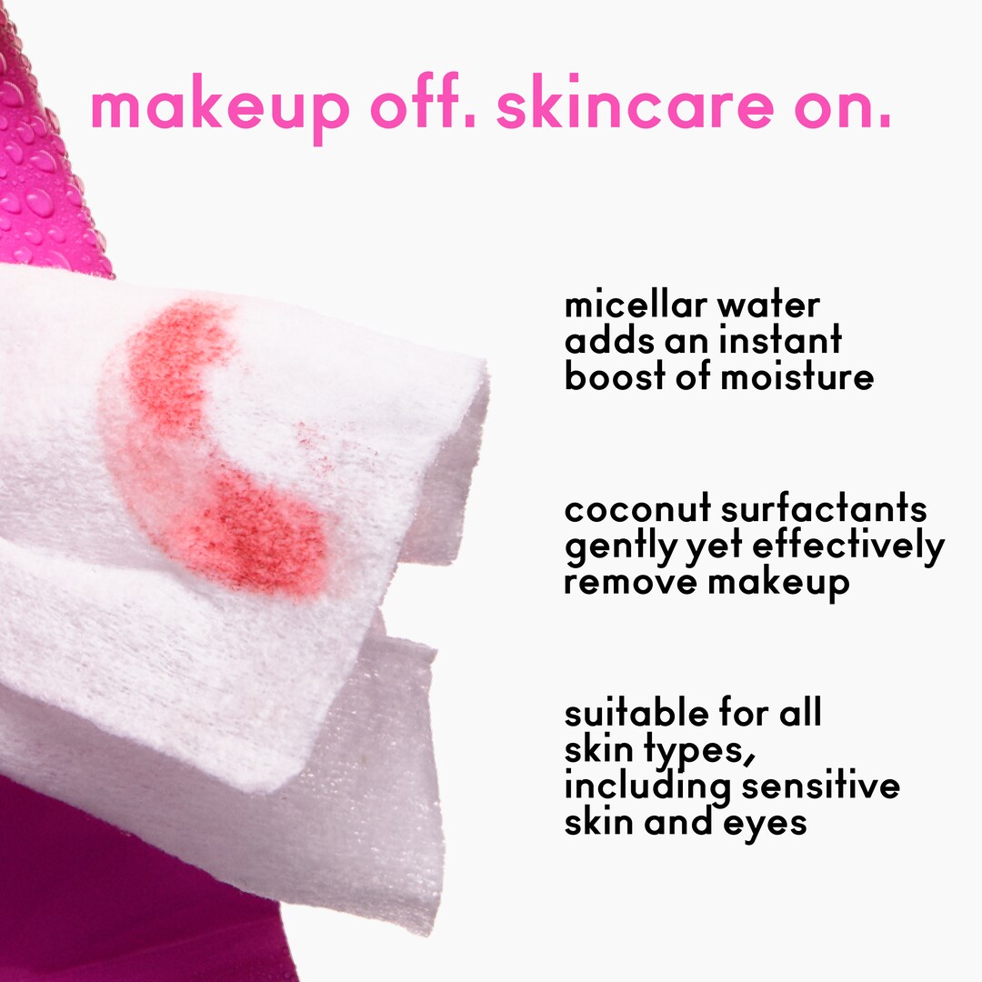 Get Unready Micellar Water Wipes 添加植物萃取成分，溫和卸妝不乾燥, 30 Count