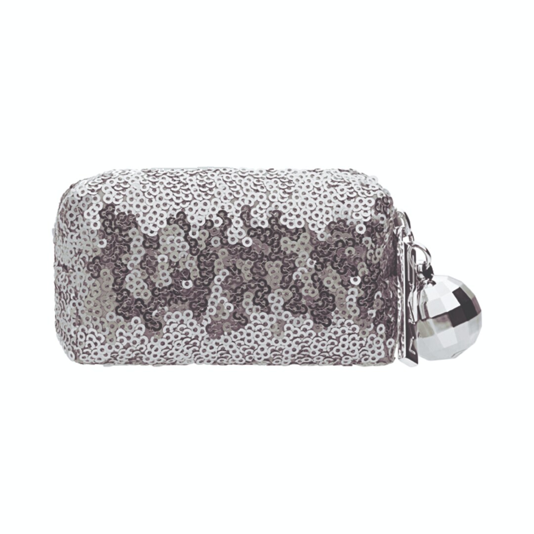 Silver Sequin Cosmetic Bag