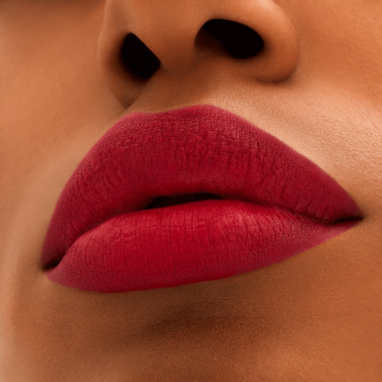 M·A·C Locked Kiss 24hr Lipstick, Ruby True, 1.8g, Model, Deep Skin Tone