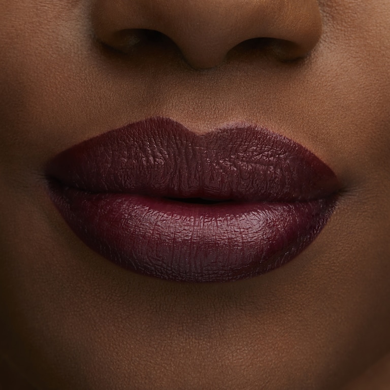 Lustreglass Lipstick, Succumb To Plum, 550, 3g, Model, Deep Skin Tone