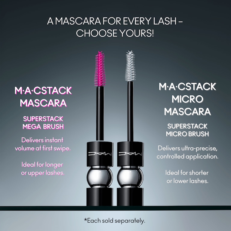 M·A·CStack Macstack Mascara, MICRO BRUSH, 12ml, Model, Light Skin Tone