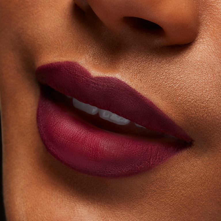 M·A·C Locked Kiss M·A·C Locked Kiss Liquid Lipcolour, Fruitful, 4ml, Model, Deep Skin Tone