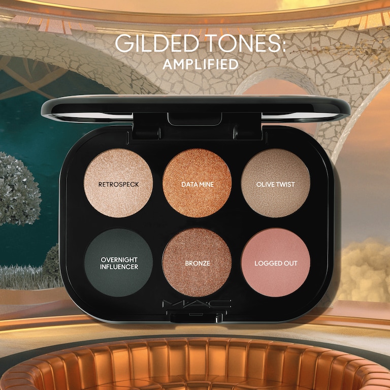 Connect In Colour Eye Shadow Palette: Bronze Influence, Retrospeck, Data Mine, Logged Out, Bronze, Overnight Influencer, Olive Twist, 6.25g