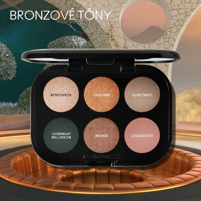 Connect In Colour Eye Shadow Palette: Bronze Influence, Retrospeck, Data Mine, Logged Out, Bronze, Overnight Influencer, Olive Twist, 6.25g, Product Shot