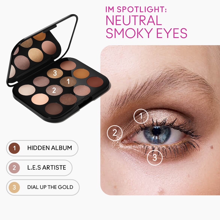 Connect In Colour Eye Shadow Palette: Unfiltered Nudes, 12.2g, Model