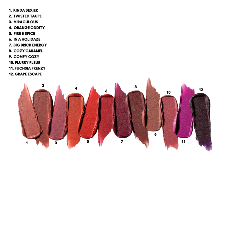 Lips By The Dozen Mini Powder Kiss Lipstick x 12, Multi