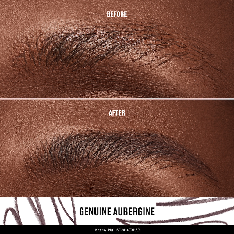 MAC Pro Brow Styler Fill & Shade Brow Pencil, 0.08 g, Genuine Aubergine, Model, deep