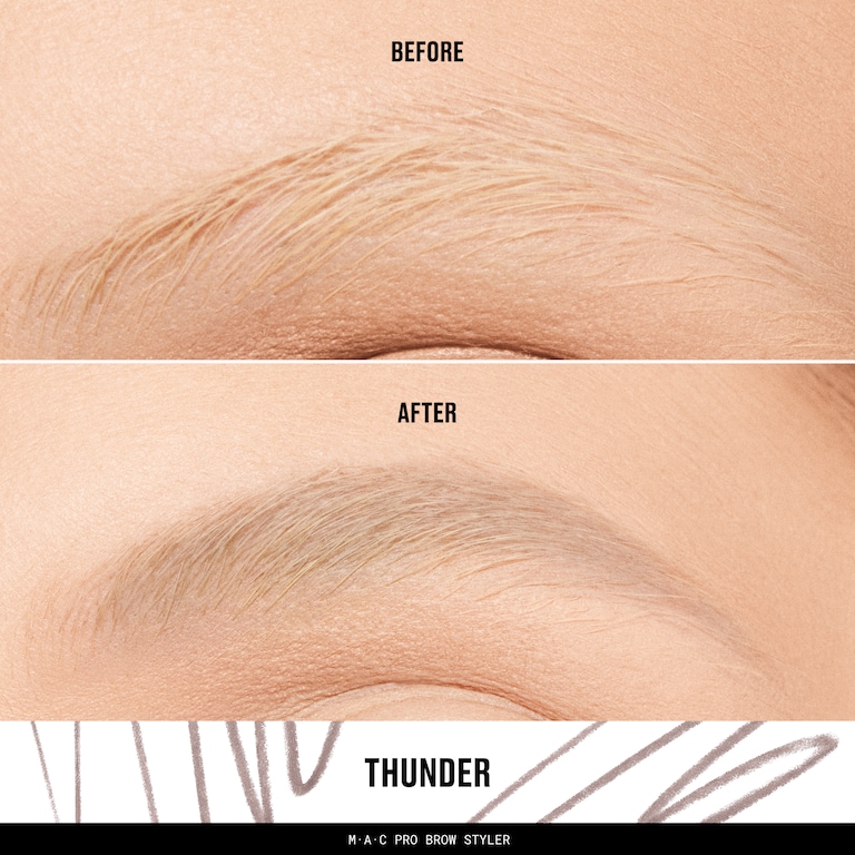 MAC Pro Brow Styler Fill & Shade Brow Pencil, 0.08 g, Thunder, Model, light