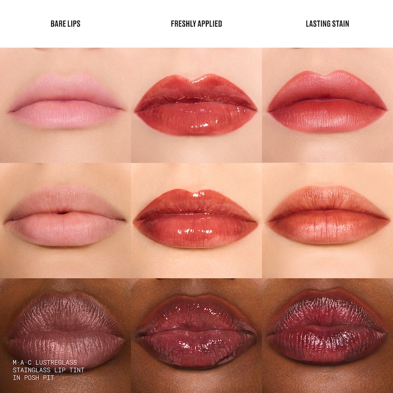 Lustreglass Stainglass Lip Tint, 3.0 ml, Posh Pit, Model