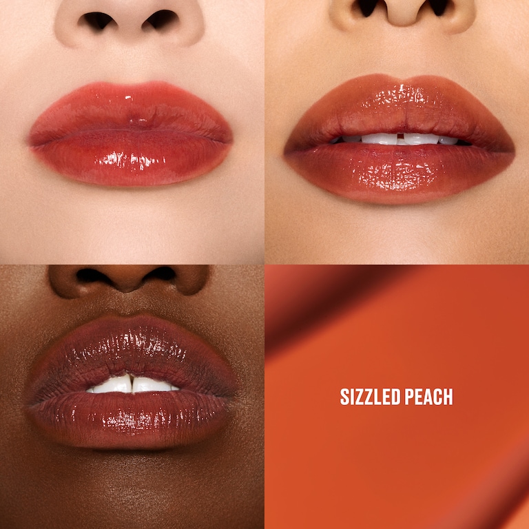 Lustreglass Stainglass Lip Tint, 3.0 ml, Sizzled Peach, Model, multiple