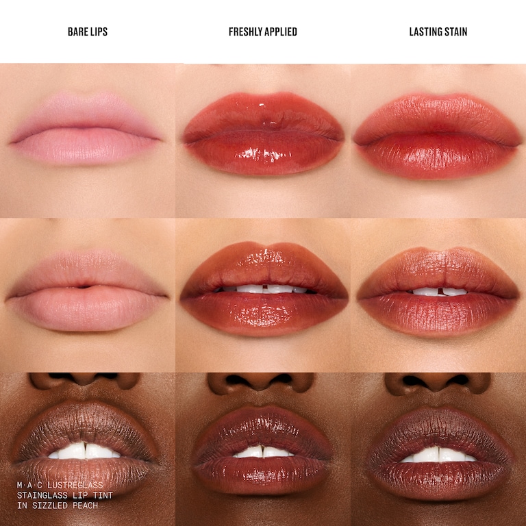 Lustreglass Stainglass Lip Tint, 3.0 ml, Sizzled Peach, Model