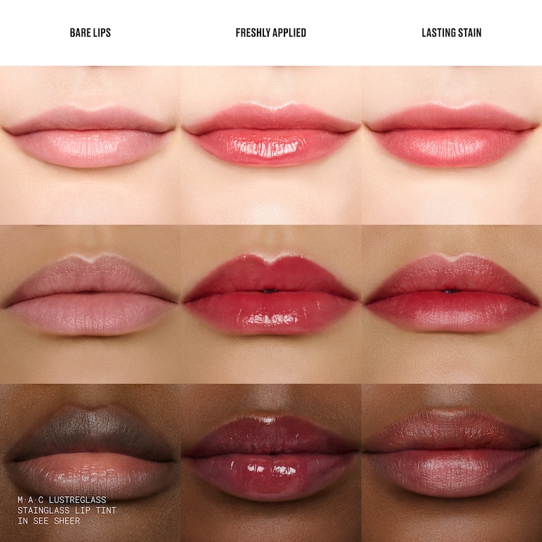 Lustreglass Stainglass Lip Tint, 3.0 ml, See Sheer, Model