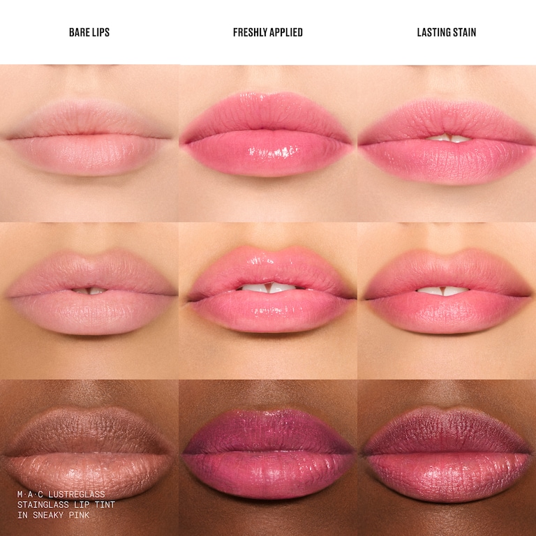 Lustreglass Stainglass Lip Tint, 3.0 ml, Sneaky Pink, Model