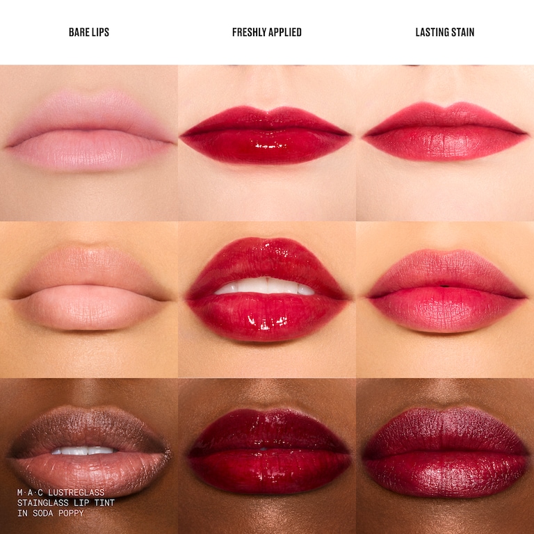 Lustreglass Stainglass Lip Tint, 3.0 ml, Soda Poppy, Model