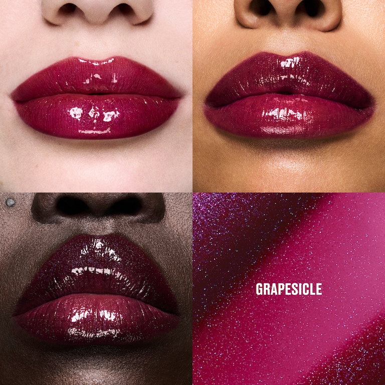 Lipglass Cushion High-Pigment Lip Oil, 5.0 ml, Grapesicle, Model, multiple