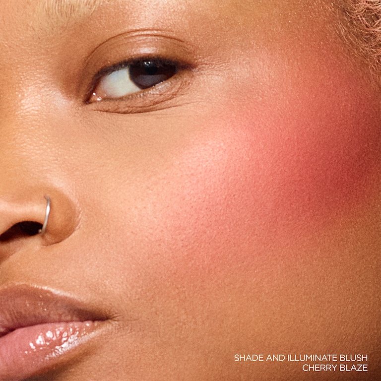 Shade and Illuminate Blush, Cherry Blaze, 4, 6.5g, Model, Medium Skin Tone